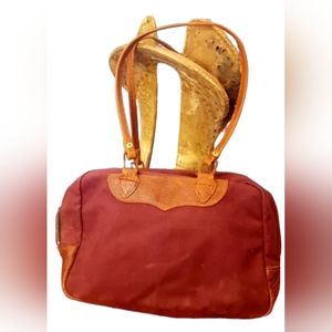 Custom Canvas and  Buffalo Leather Flight Bag